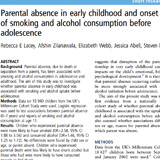 研究資訊：青少年吸煙飲酒行為，與童年時父母缺席有關