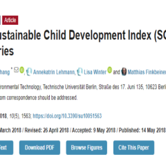 研究資訊：各國的可持續兒童發展指數（SCDI）